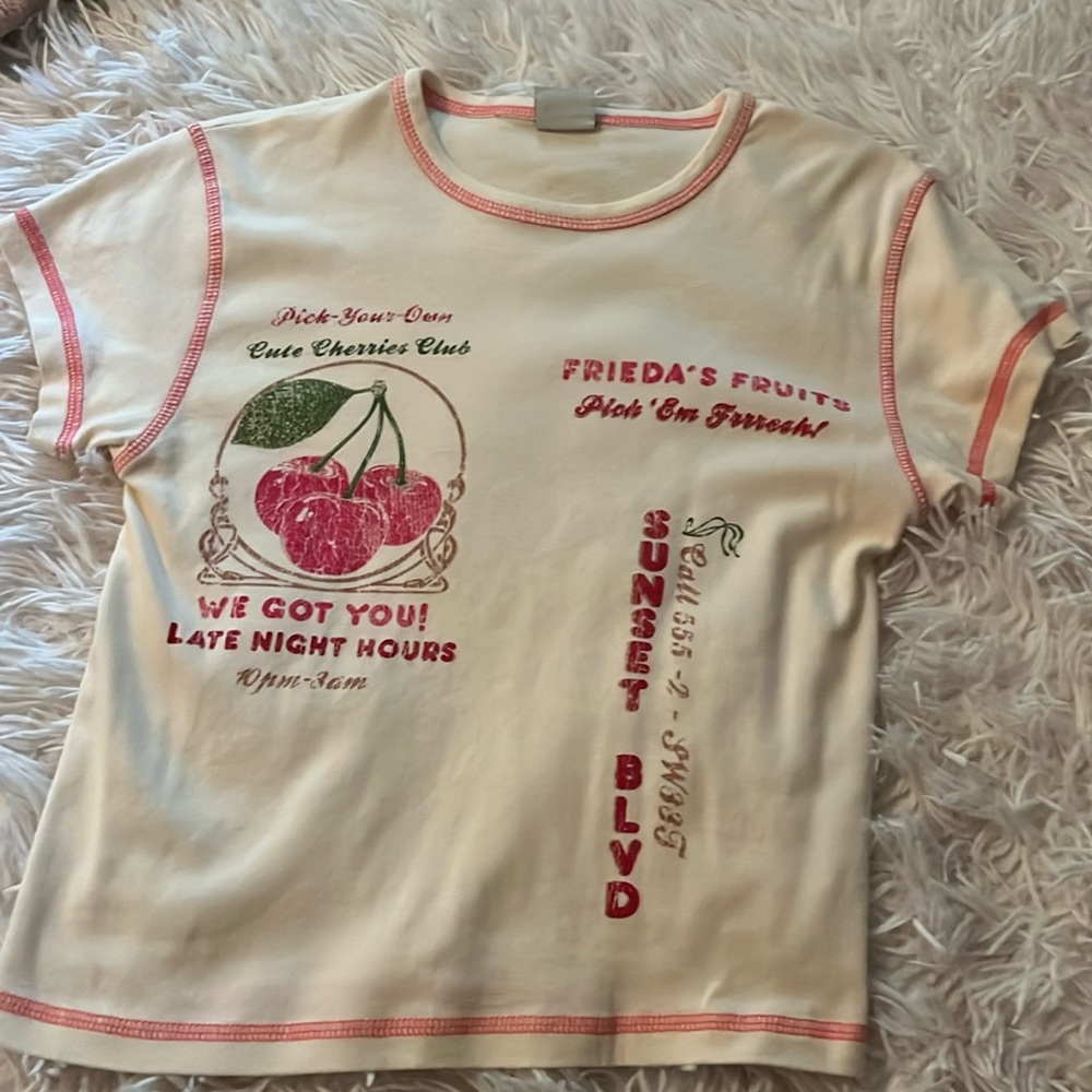 size large cherry shirt from urban outfitters